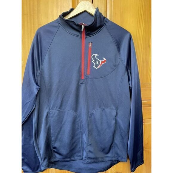 Houston Texans NFL 1/4 Zip Athletic Sweatshirt Men’s Medium - Picture 2 of 5
